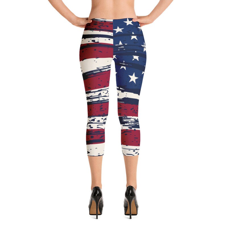 American Flag Leggings / USA Flag Clothing / Yoga Leggings / Etsy