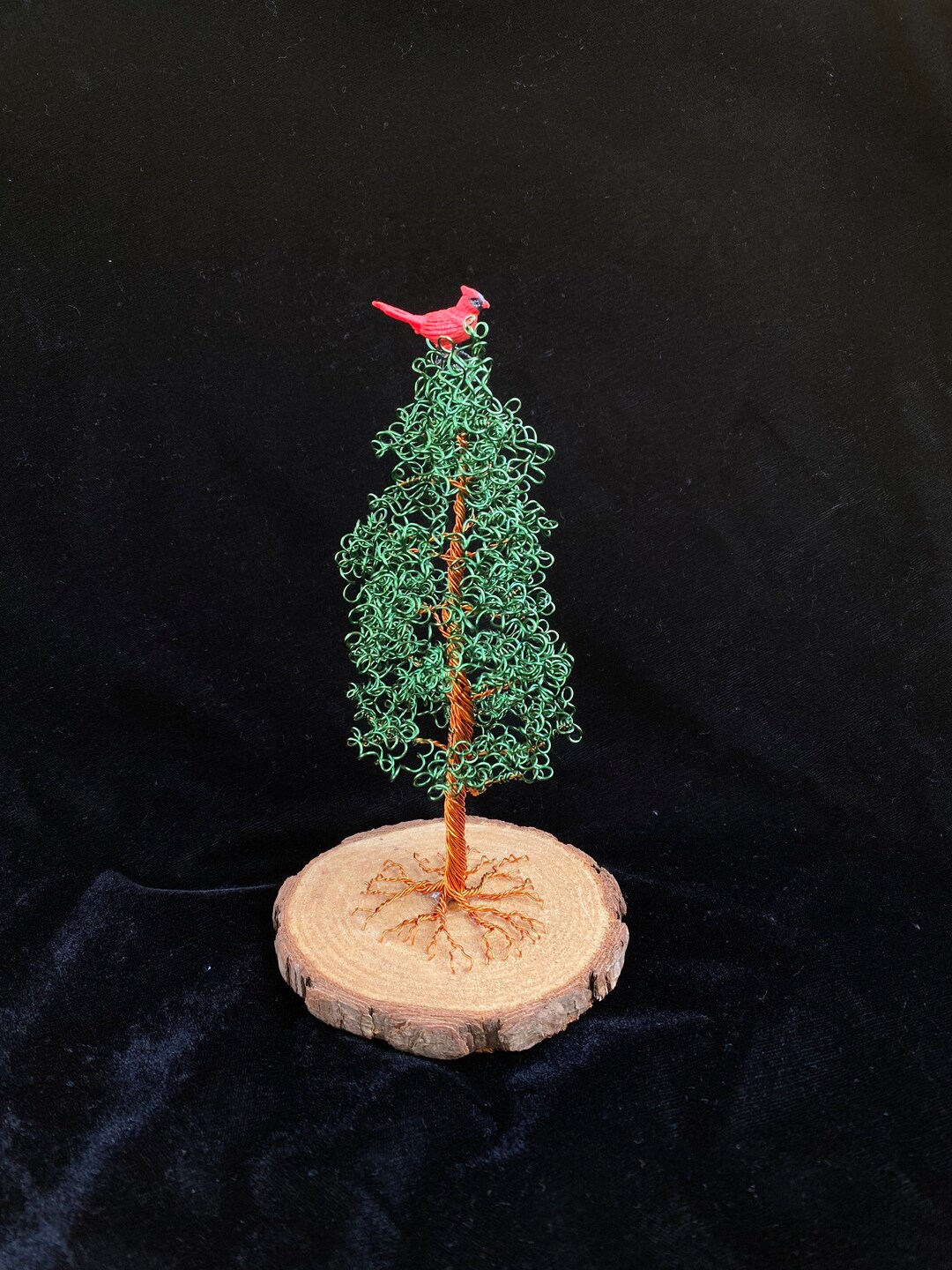 Red Cardinal Memorial Gift. Copper Wire Pine Tree of Life Etsy