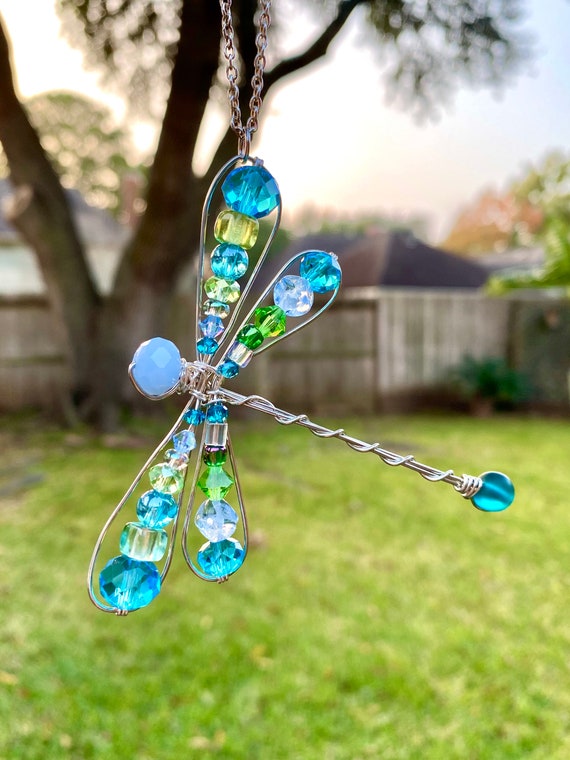 Glass & Crystal Beaded Sun Catcher Jewelry Making Kit - Dragonfly