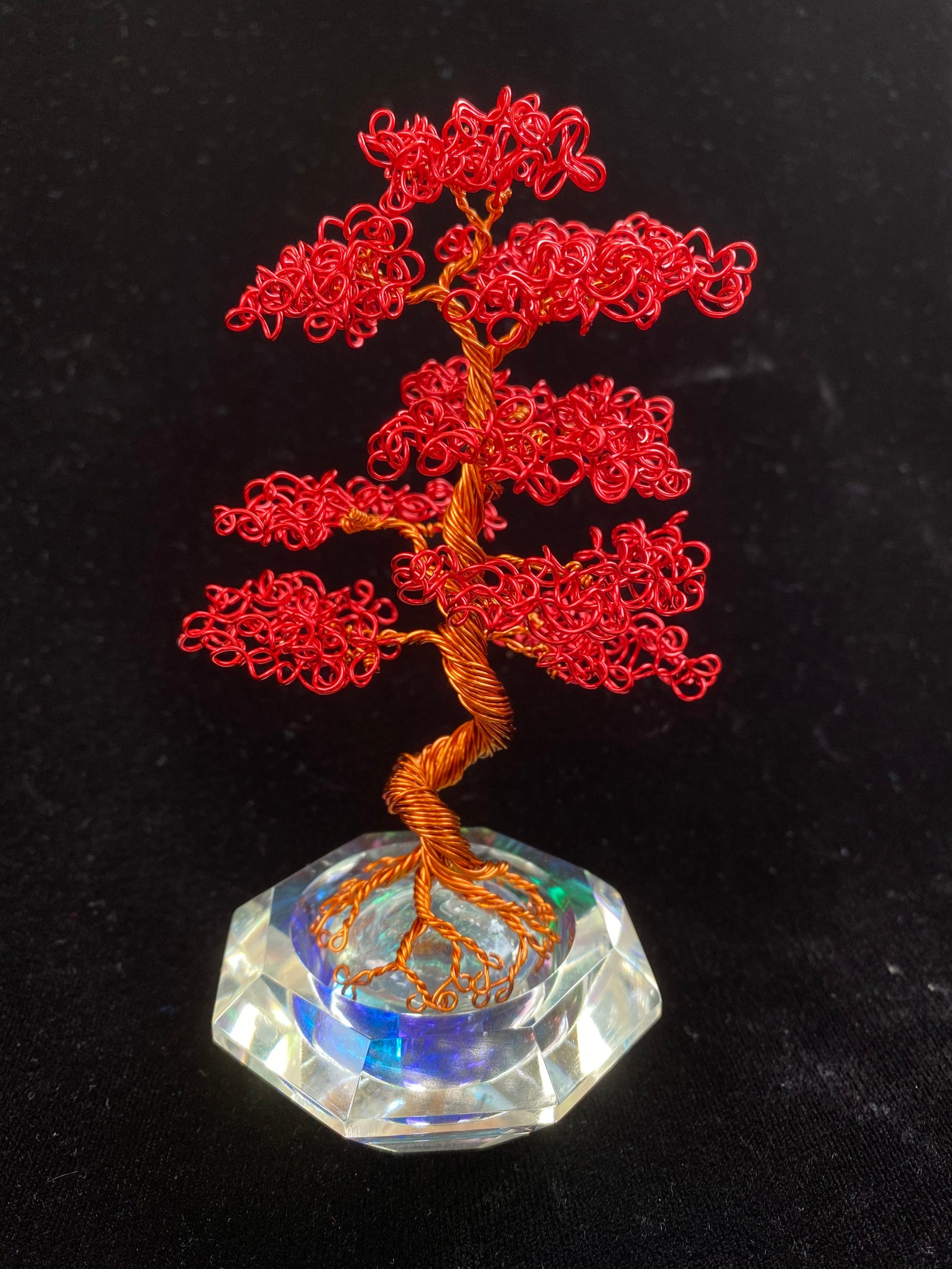 Red Copper Wire Bonsai Tree of Life Sculpture. Artificial Wire Etsy