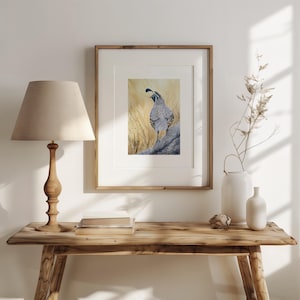 Quail Watercolor Art Print Rustic Bird Wall Decor Nature-Inspired Farmhouse Artwork