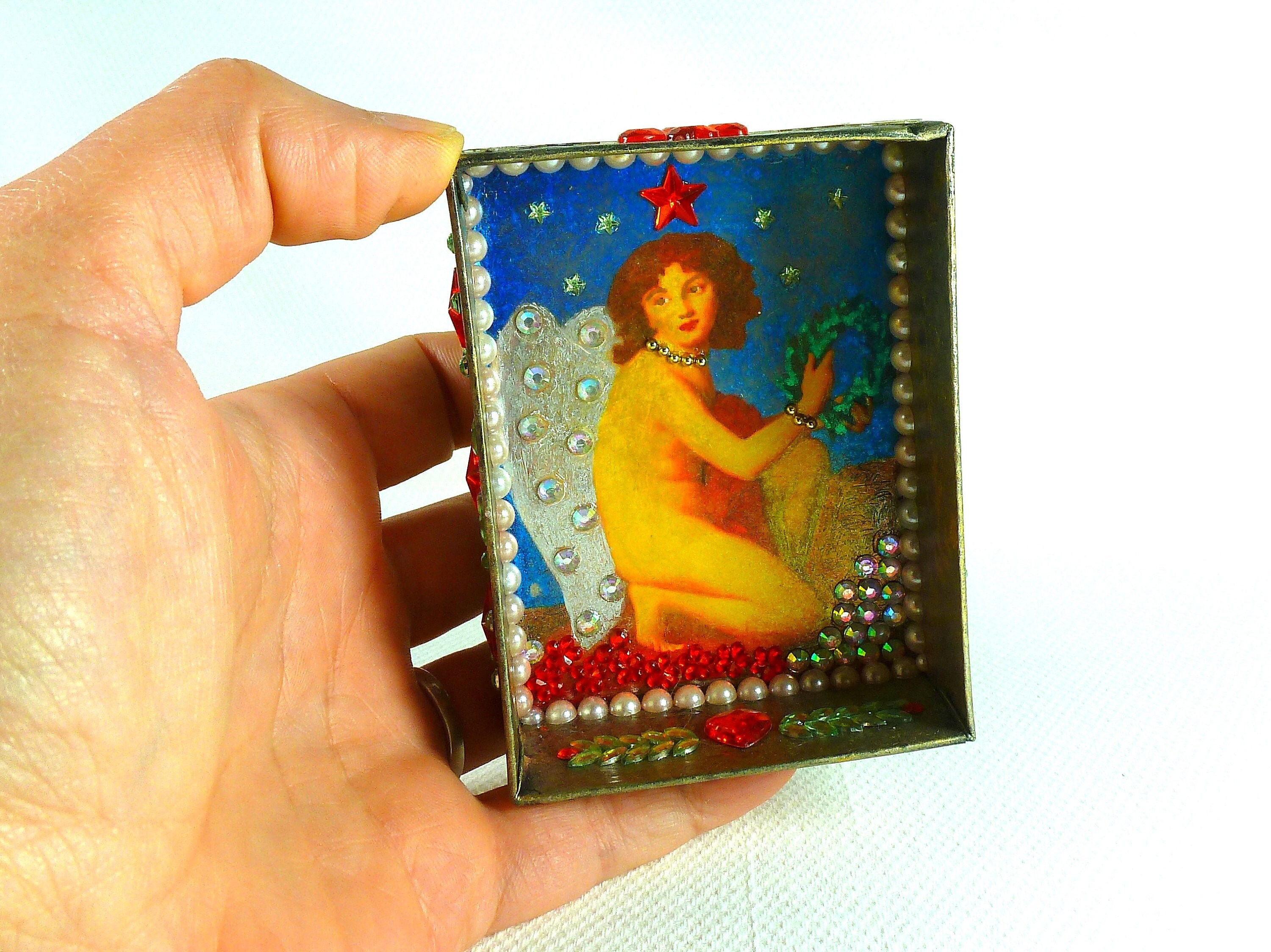 Ange Gardien - Ange Fait Main Autel de Poche Priere Cadeau Naissance Religieux Décoration Chrétien C