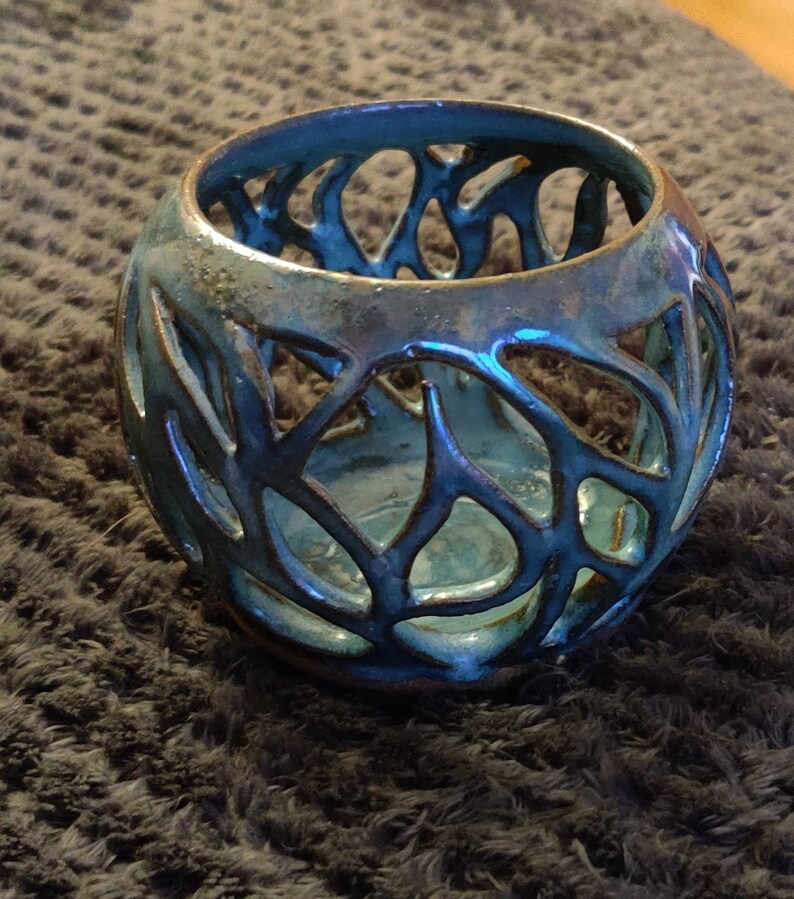 orchid pot housewarming gifts gifts for her birthday present Christmas gift lustre glazed Turquoise blue tea light holder