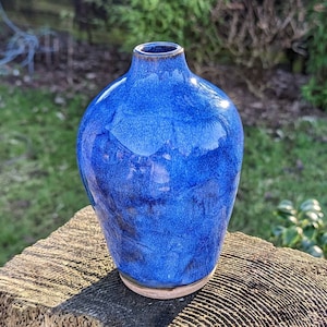 handmade vase, Handmade blue vase, ceramic blue vase, ceramic vase