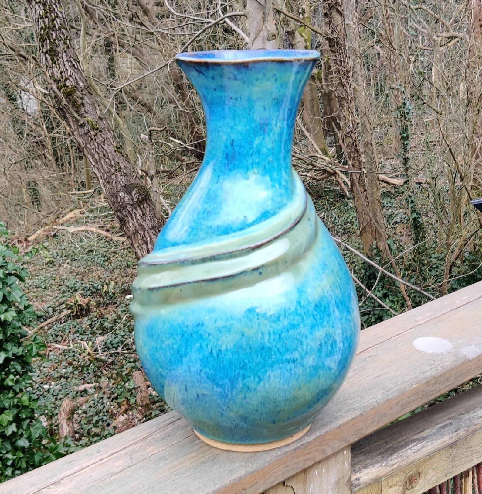 Blue green vase large green vase handmade vase Etsy Italia