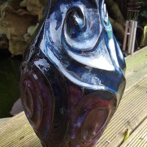 handmade vase, Large multi coloured vase, blue vase, purple vase image 2