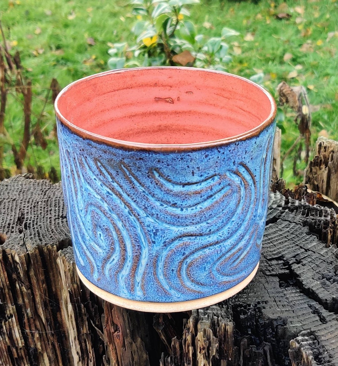 Blue Ceramic Plant Pot Blue Plant Pot Housewarming Gifts Etsy