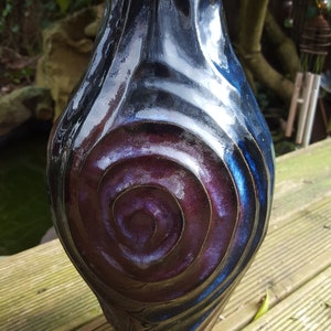 handmade vase, Large multi coloured vase, blue vase, purple vase image 3