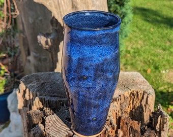 Blue ceramic vase, blue vase, housewarming gifts,