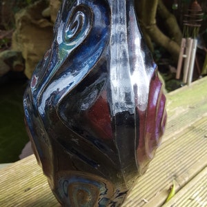 handmade vase, Large multi coloured vase, blue vase, purple vase image 6
