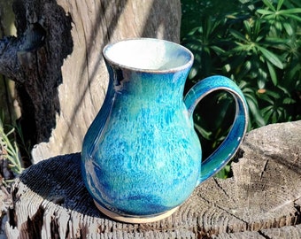 Handmade green mug, green ceramic mug, blue/green mug, housewarming gifts,