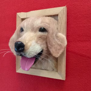 Custom Wool Dog Portrait – Handmade Needle Felted Pet Replica – Memorial Gift for Pet Lovers – Doby