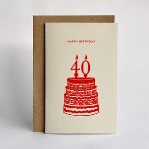 Gâteau d'art folklorique du 40e anniversaire Carte de vœux