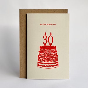Gâteau d'art populaire du 30e anniversaire Carte de vœux
