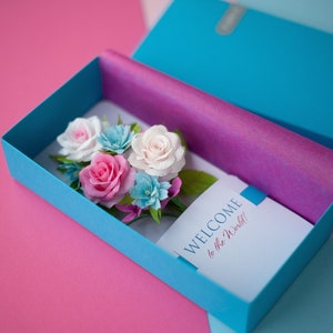 Personalisierte New Baby 3D Karte, Blumenkarte für Neugeborene