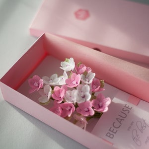 Carte 3D de luxe à la meilleure maman, fleurs de sakura de papier, cadeau personnalisé pour maman
