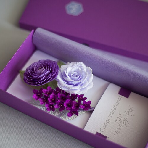 Personalized Wedding Envelope Pink Paper Flowers Card Etsy