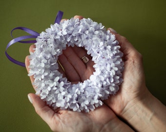 Lilac paper wreath for Mother's day