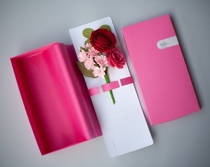 Personalized Wedding Envelope Pink Paper Flowers Card Etsy