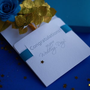 Personalised blue Wedding Money Envelope Card, Wedding Congratulations Card, Newlyweds Gift image 6