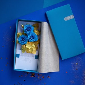 Personalised blue Wedding Money Envelope Card, Wedding Congratulations Card, Newlyweds Gift image 2