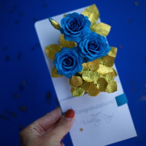 Personalised blue Wedding Money Envelope Card, Wedding Congratulations Card, Newlyweds Gift image 8