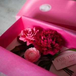 Scatola regalo di fiori di lusso per la mamma, regalo personalizzato per la mamma, sorelle, fiori di carta primaverili
