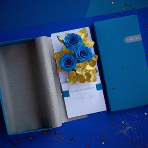 Personalised blue Wedding Money Envelope Card, Wedding Congratulations Card, Newlyweds Gift image 3