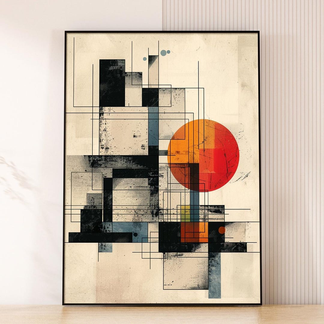 Mid Century Modern Abstract Printable Wall Art - Etsy