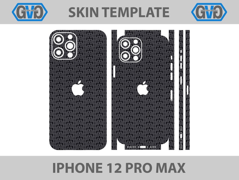 Download Iphone 12 Pro Max Skin Template File Vector Template for | Etsy