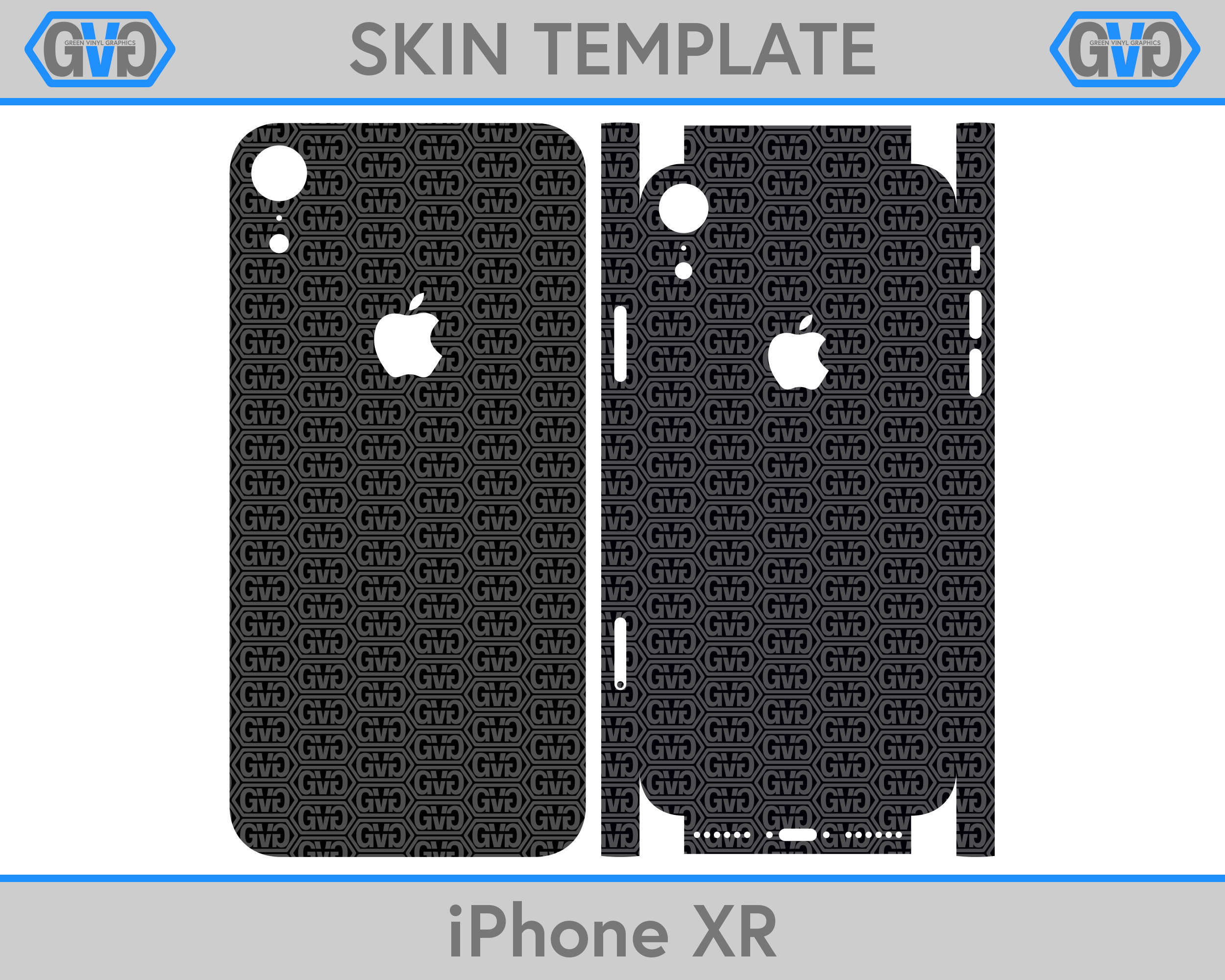 Skin Template Apple iPhone XR Vector Cut File Drawing & Illustration
