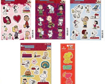 Lot of 5 Stickers of Snoopy Peanuts Character