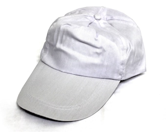 Cap White Fabric Polyester Sublimation or Embroidery Heat Transfer Adjustable HAT Blank Plain