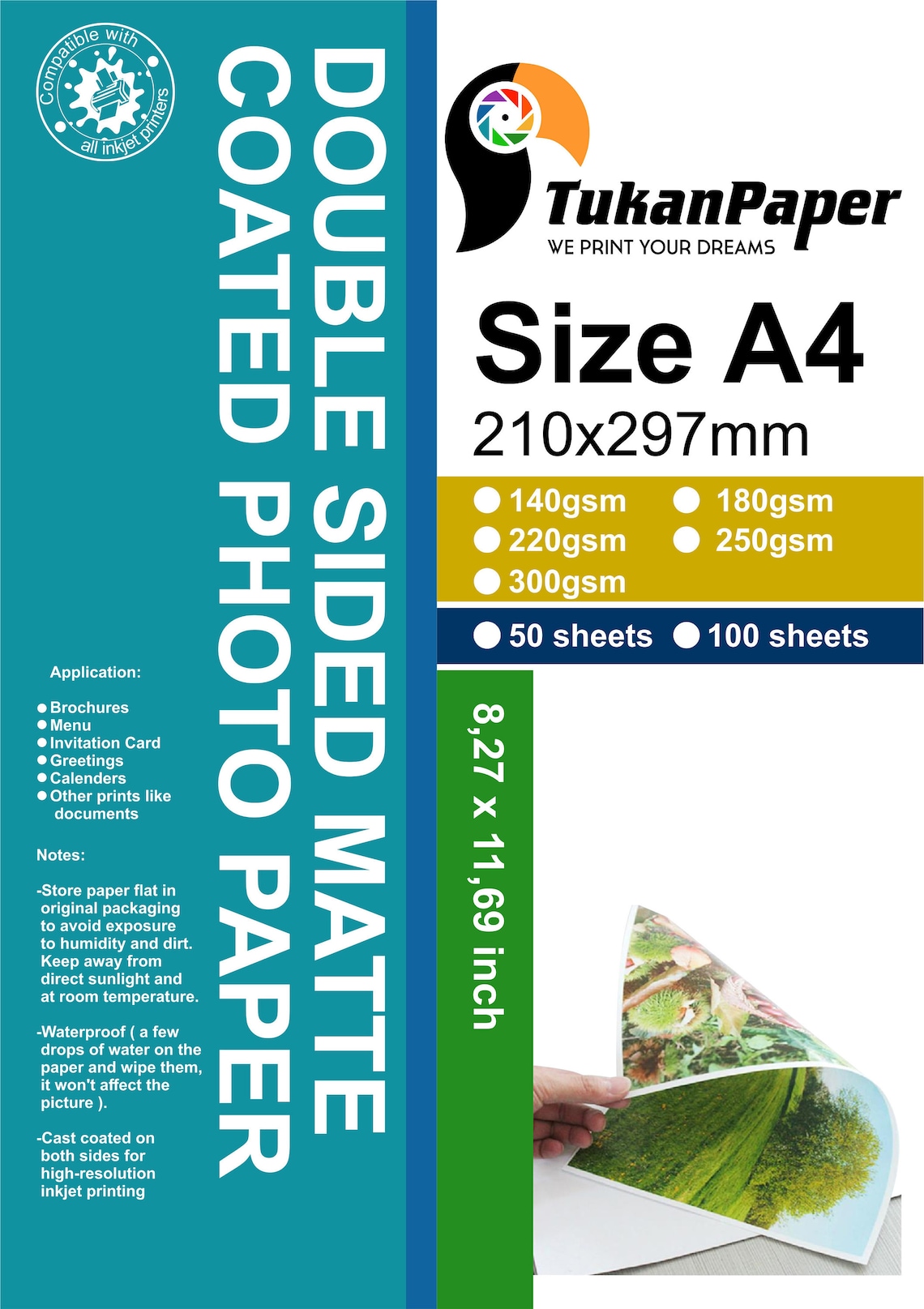 Double Sided Matte Inkjet Photo Paper 8.3x11.6 A4 Etsy