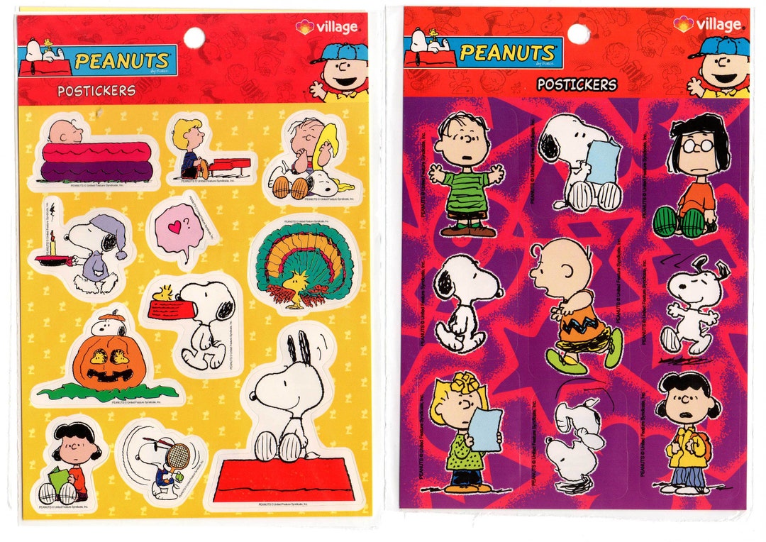 Lot 2 Stickers Vintage SNOOPY Decal Peanuts Charlie Brown 20 X 14 Cm - Etsy
