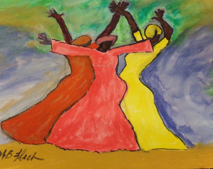 Watercolor Print "Lifting Hands in Worship"