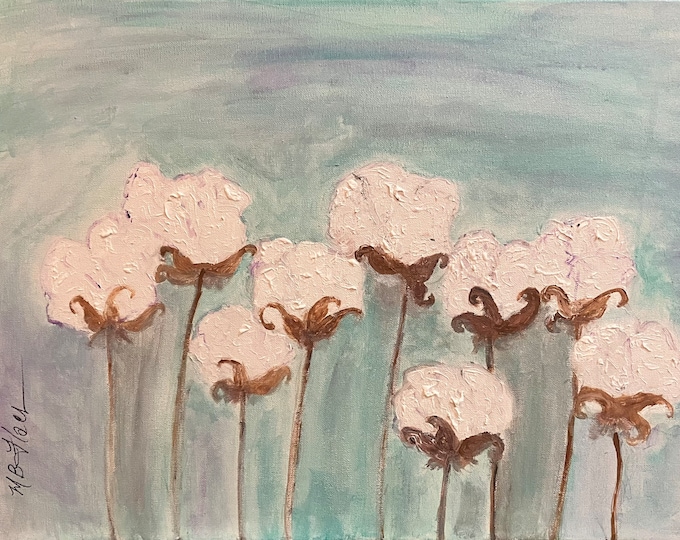 Blue Cotton Original By Southern folk artist, Mary Bryan Flach
