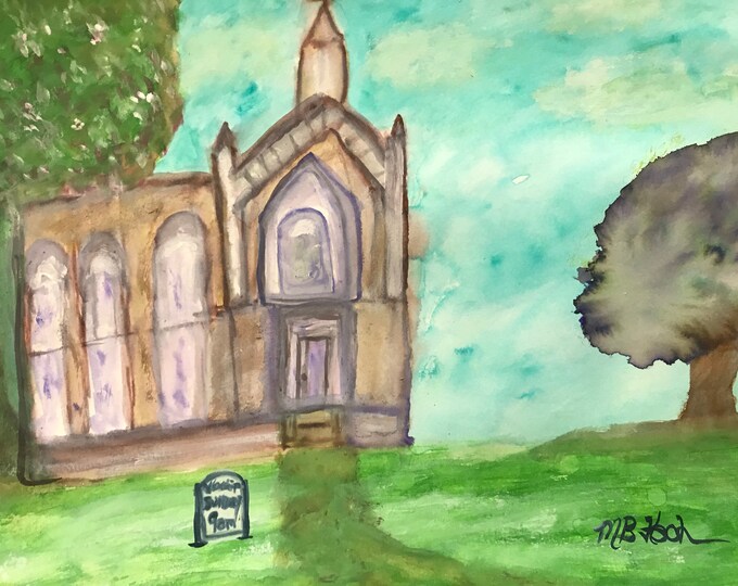 Watercolor Print "Country Chapel"
