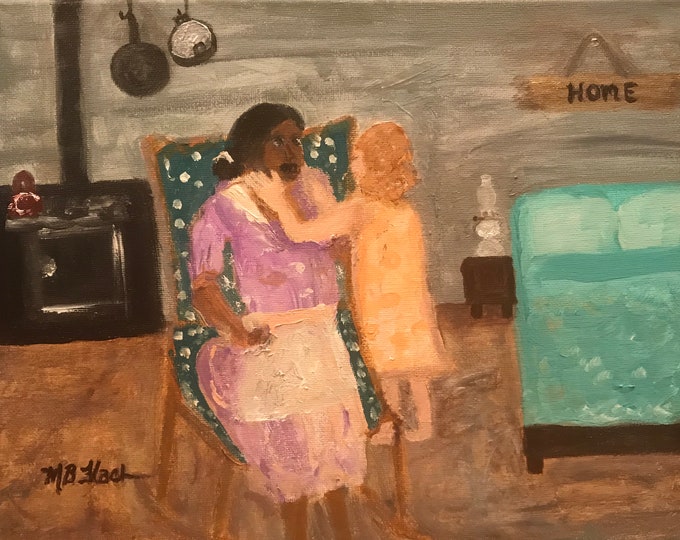 Signed and numbered prints now available! Original Has Sold!  “Spending Time with Maybelle”  AcclaimedSouthern Folk Art by Mary Bryan Flach.