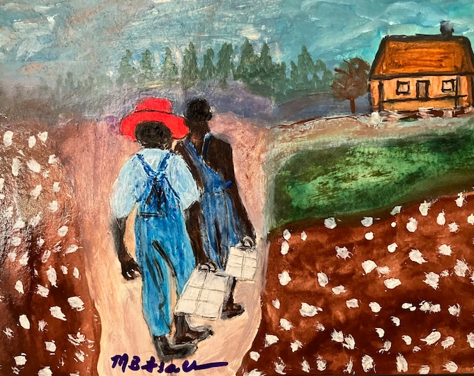 Bringing Home the Ice.   ORIGINAL SOLD!!! Signed and numbered Prints available Circa 1930’s By MississippiFolk Artist Mary Bryan Flach
