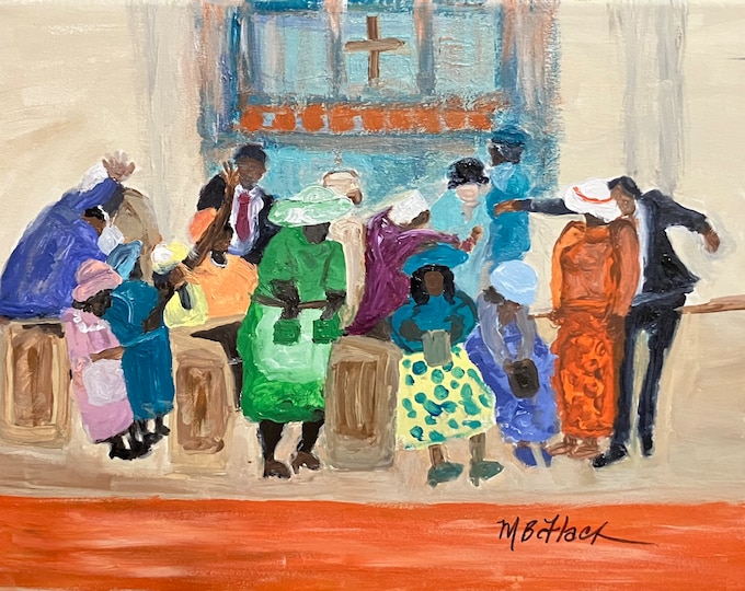 Original Sold -  now Available in prints only.signed and numbered.   Sweet Hour of Prayer by Southern Folk Artist, Mary Bryan Flach. 14x11