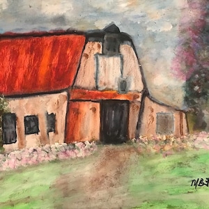 Original Watercolor &quot;Red Barn in Country&quot; Sold!  Now available in 10x8 prints signed and numbered!