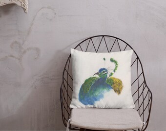 Peacock Pillow / Peacock Decor / Guest Room Decor / Nature Pillow