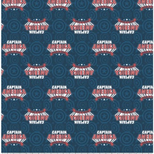Patriotic Captain America Badge Cotton Fabric