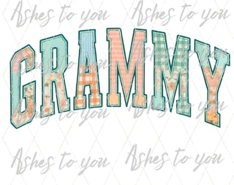 Grammy patchwork PNG digital file