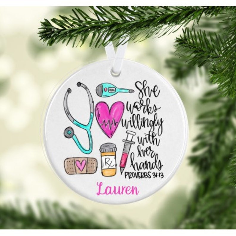 Personalized Nurse Christmas Ornament Essential Worker Etsy