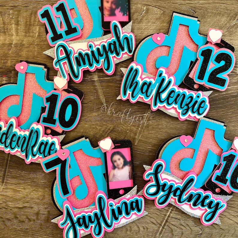 Tik tok inspired Birthday Cake Topper Etsy