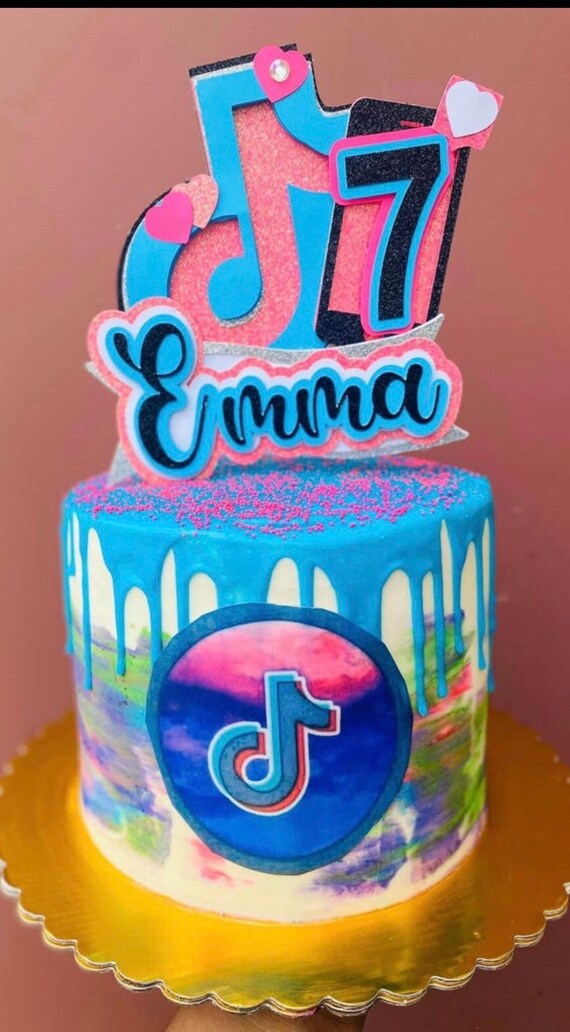 Tik Tok Inspired Birthday Cake Topper Etsy