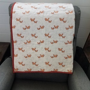 Foxy Quilt/Blanket- Gender Neutral- Unisex- Baby Shower- Gift- Ready to Ship!