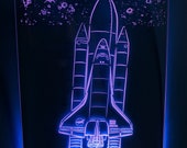 NASA Atlantis Space Shuttle Take Off - Edgelit Acrylic LED Signs Nightlight